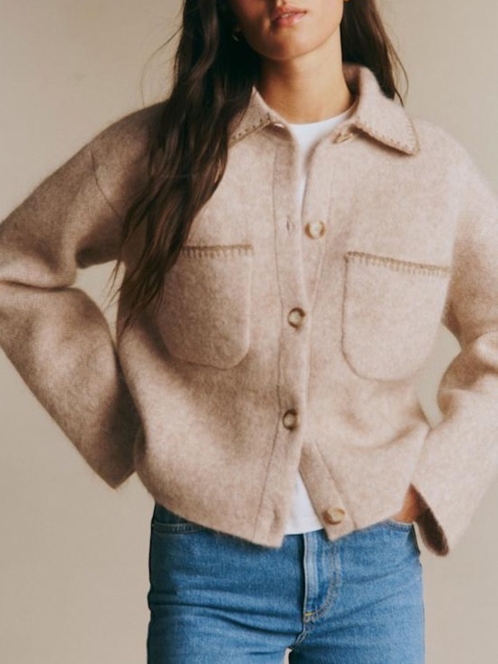 Sézane Lucien Jacket — Button up sweater